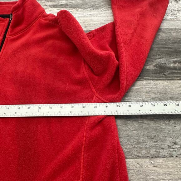 Aigle‎ Red Black Men XL Microfleece Full Zip Mock Neck Windgear Jacket Gorpcore - Picture 6 of 8